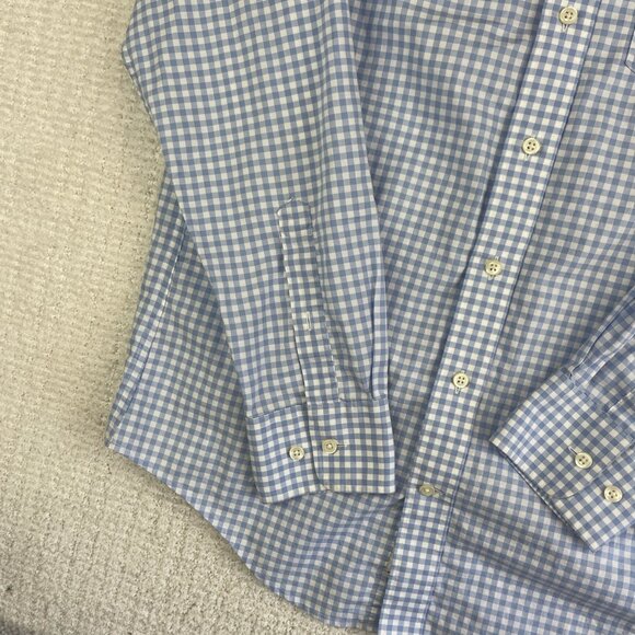 Gant Shirt Mens Small Cotton The Poplin Gingham Regular Fit Blue Check - Picture 5 of 16